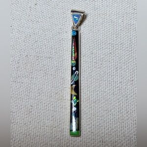 Sterling silver galaxy inlay Multicolor Pendant